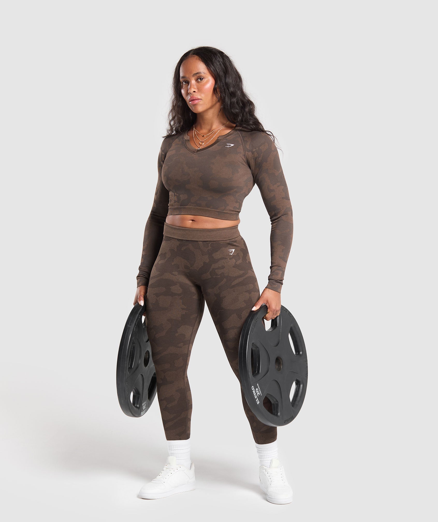 Gymshark Adapt Camo Seamless Leggings - Deep Brown/ Soul Brown