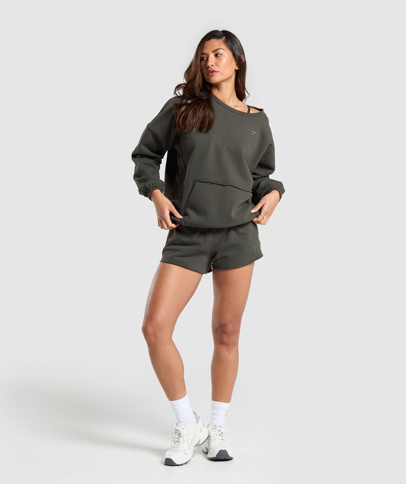 Gymshark Fleece Oversized Sweatshirt - Strength Green
