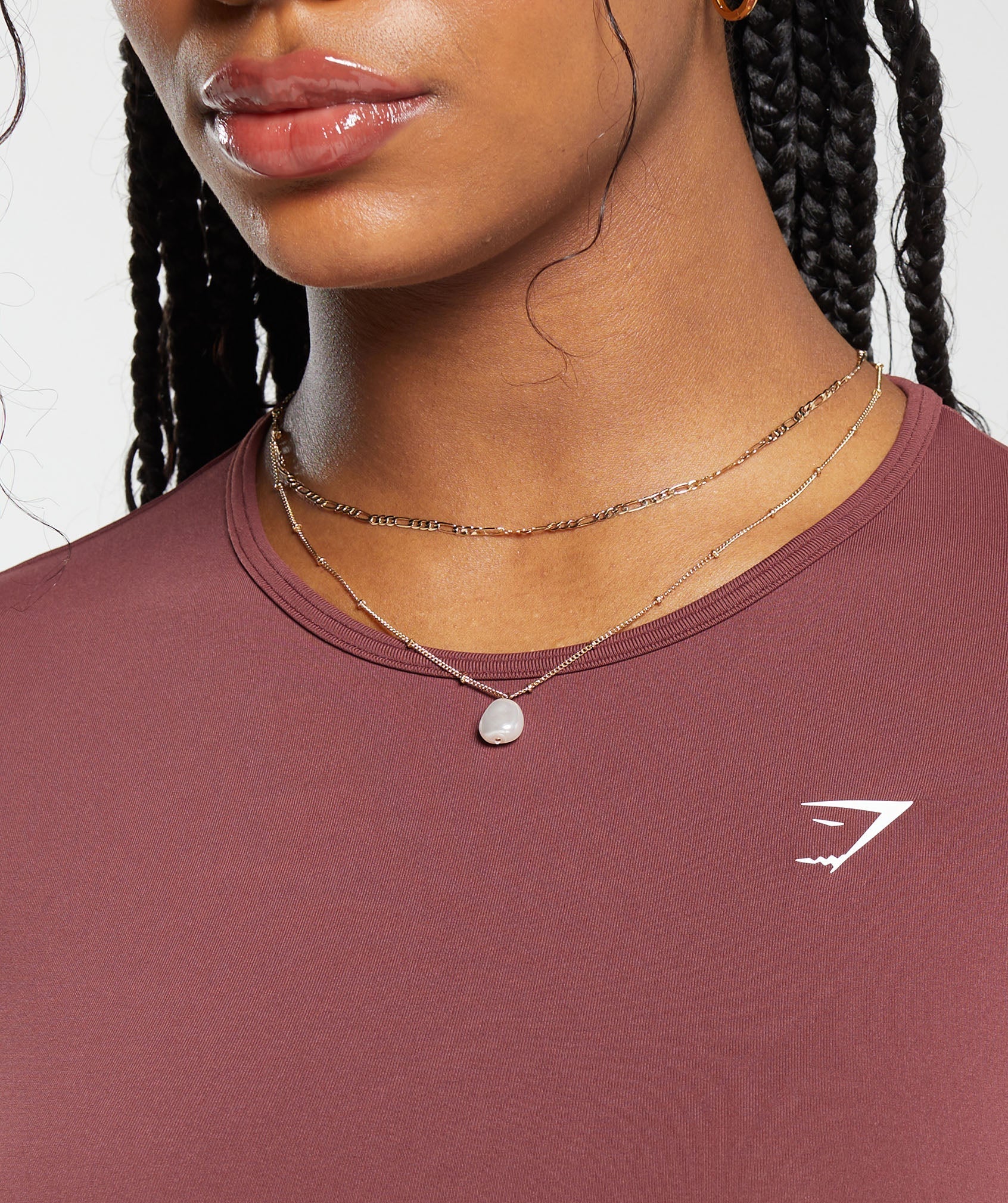 Gymshark Everyday Seamless Long Sleeve Crop Top - Burgundy Brown