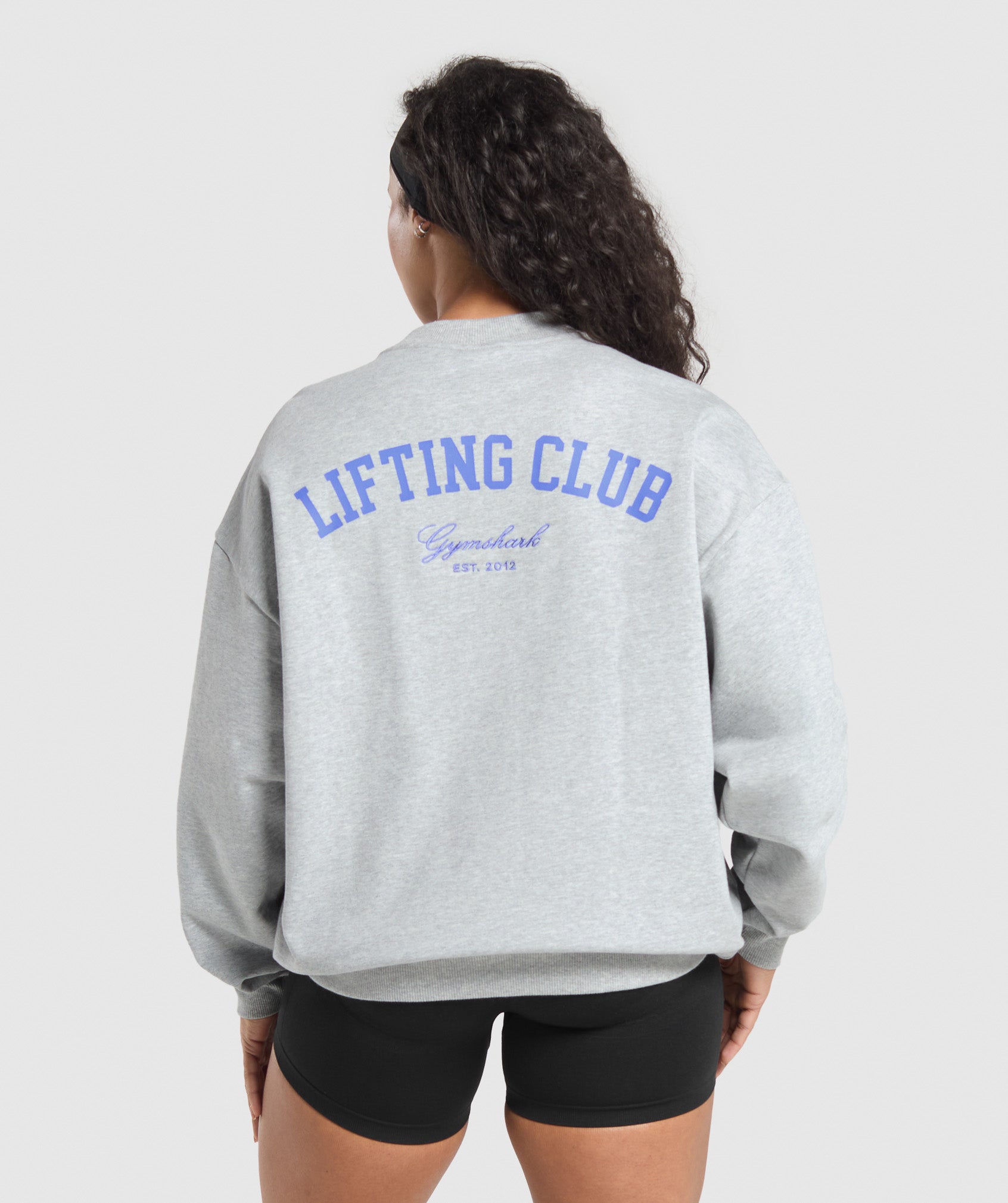 Gymshark Lifting Club Oversized Sweatshirt - Light Grey Core Marl