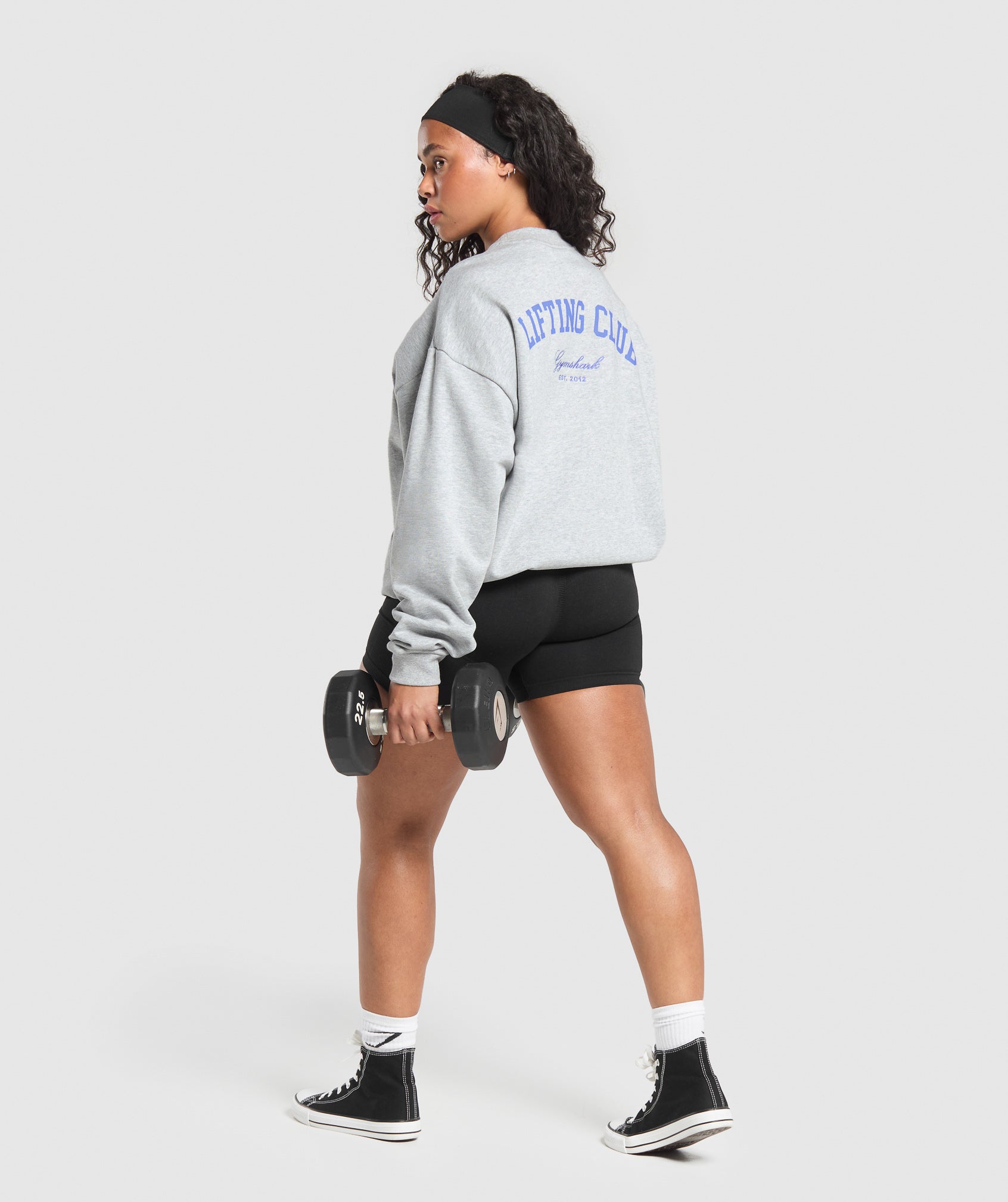 Gymshark Lifting Club Oversized Sweatshirt - Light Grey Core Marl