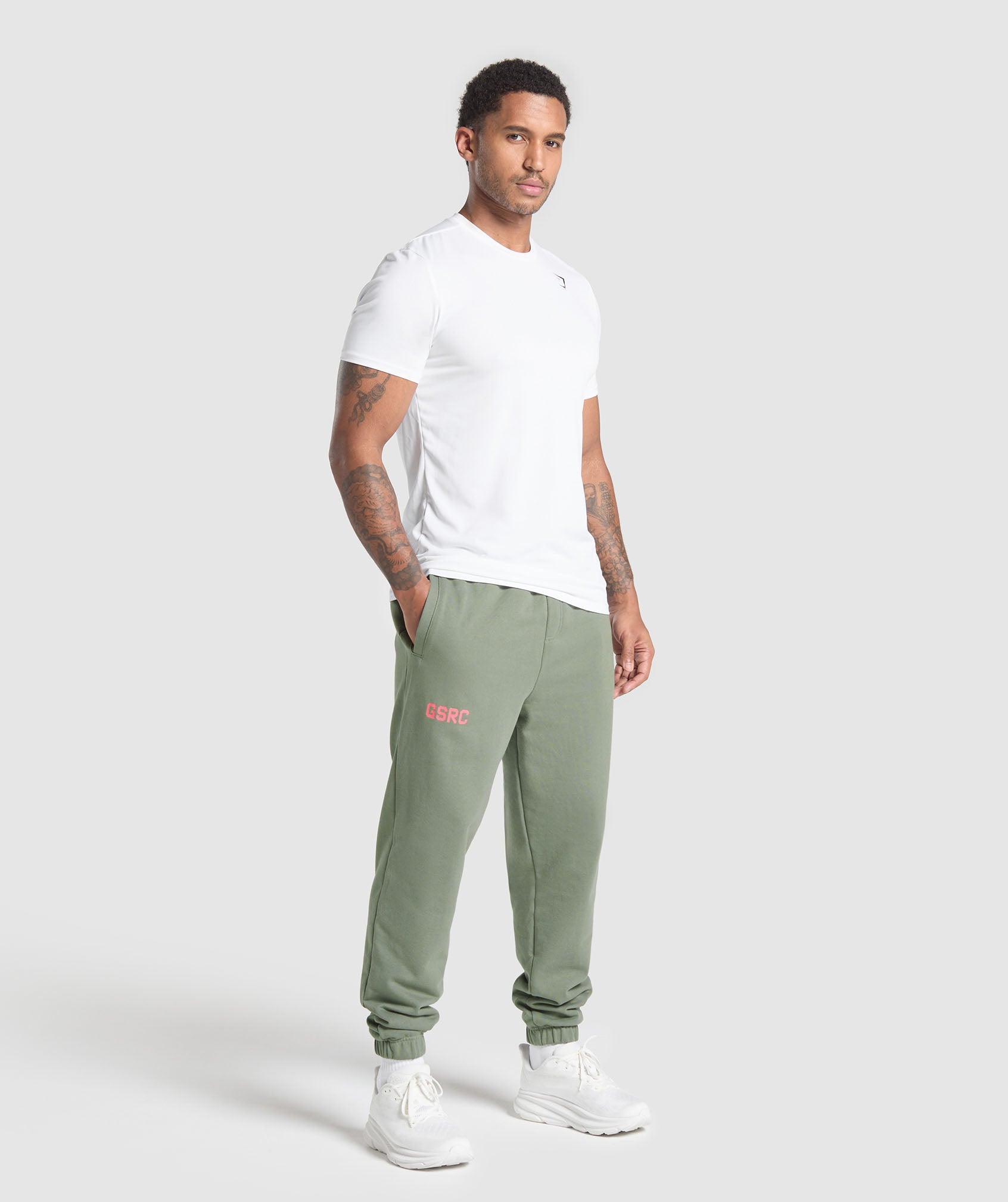 Gymshark Running Graphic Joggers - Unit Green