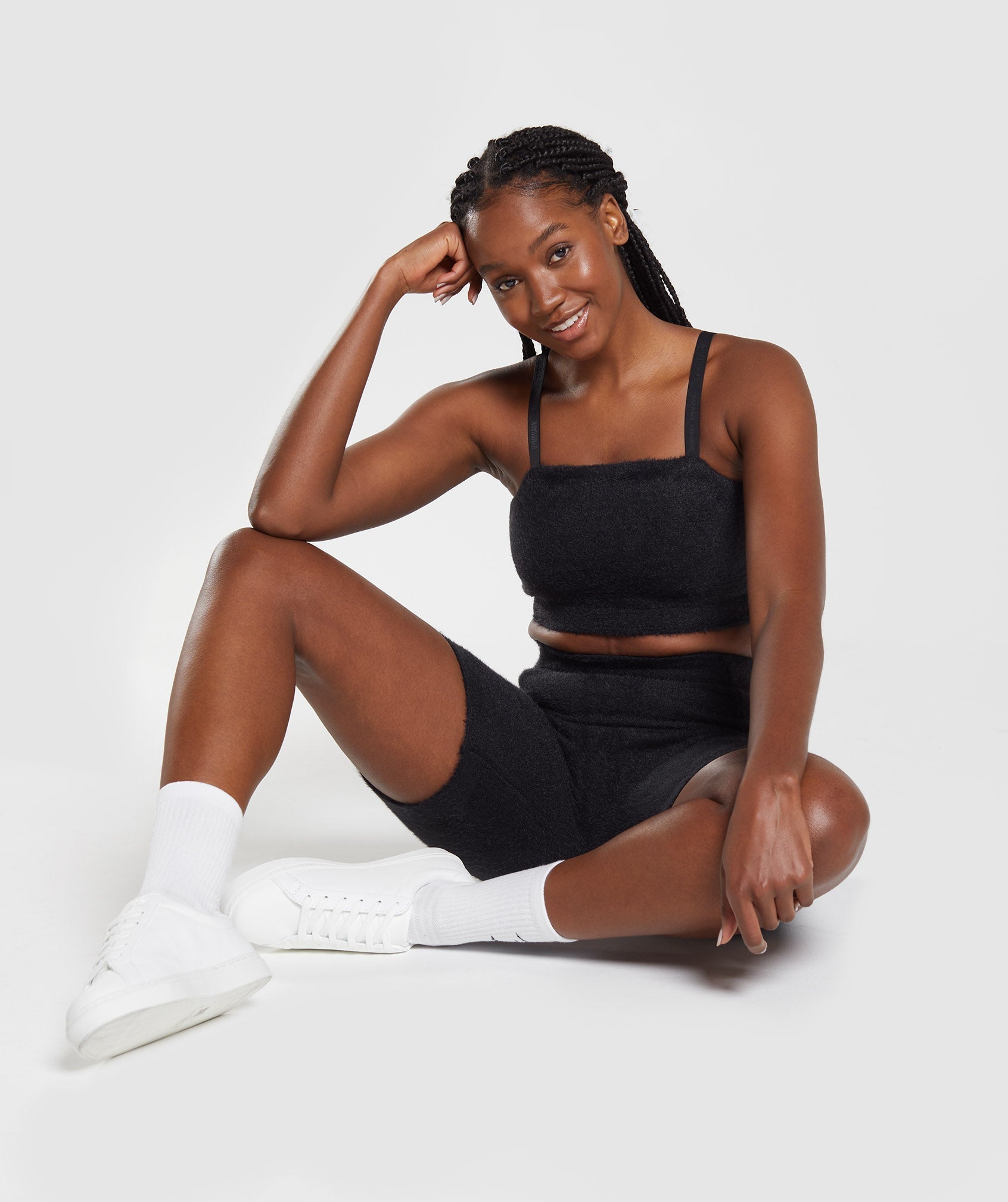Gymshark Whitney Eyelash Knit Bandeau - Black