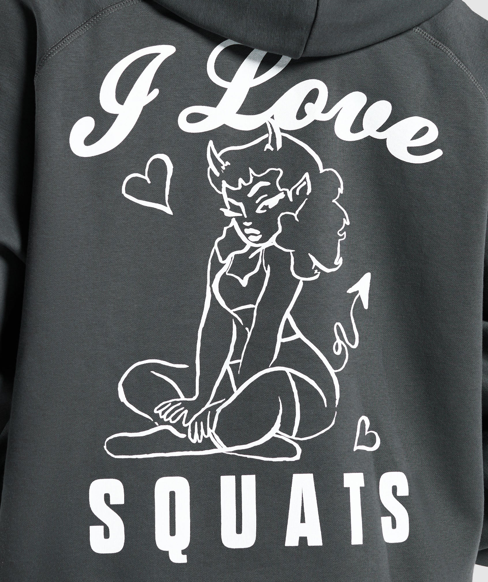 Gymshark I Love Squats Hoodie - Asphalt Grey