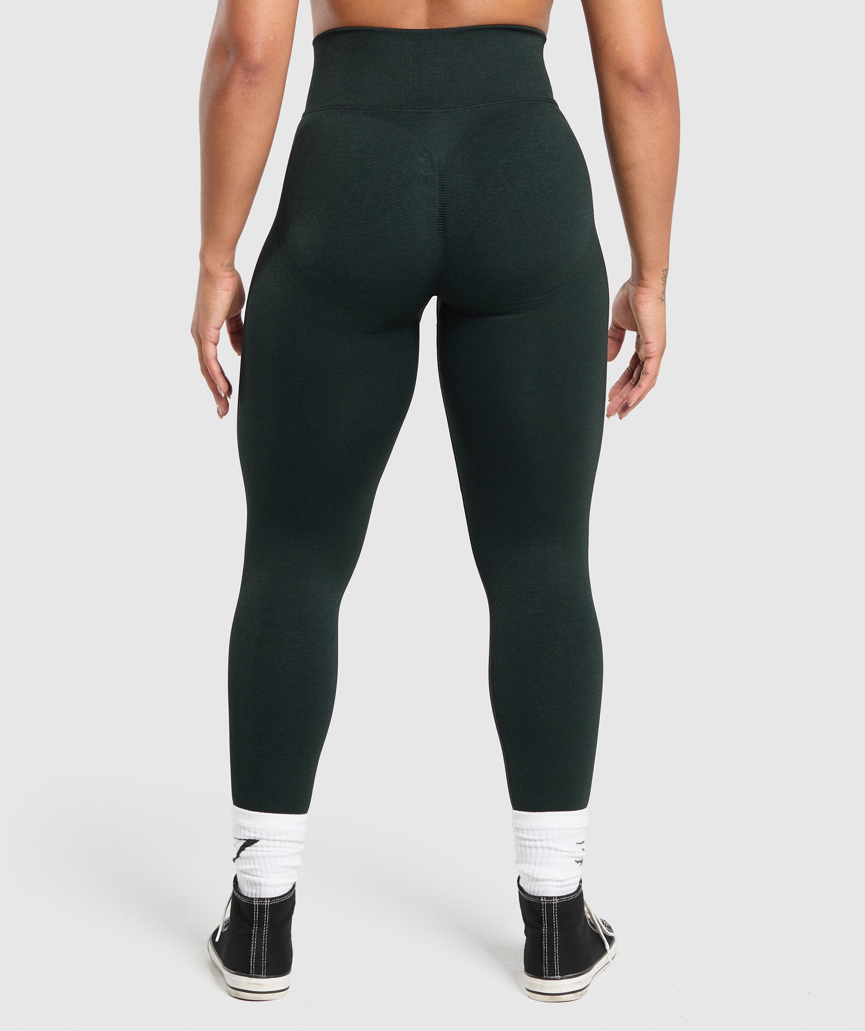 Gymshark Lift Seamless Leggings - Victory Green/Black Marl