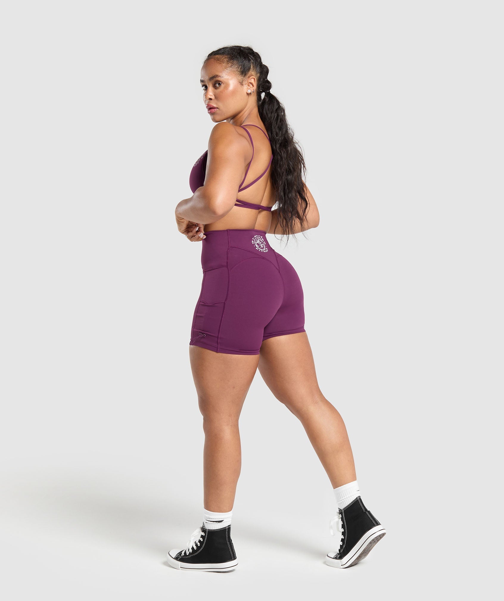 Gymshark Legacy Logo Tight Shorts - Magenta Purple