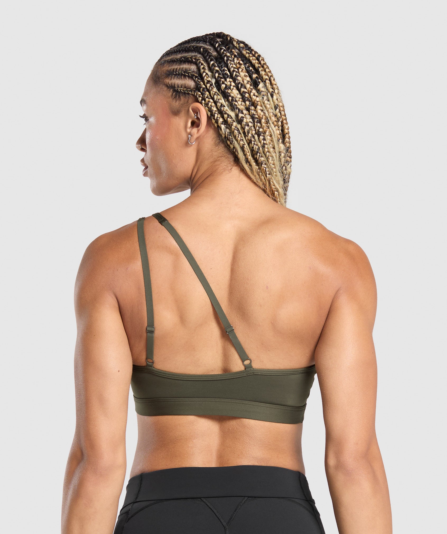 Gymshark One Shoulder Sports Bra - Weighted Green