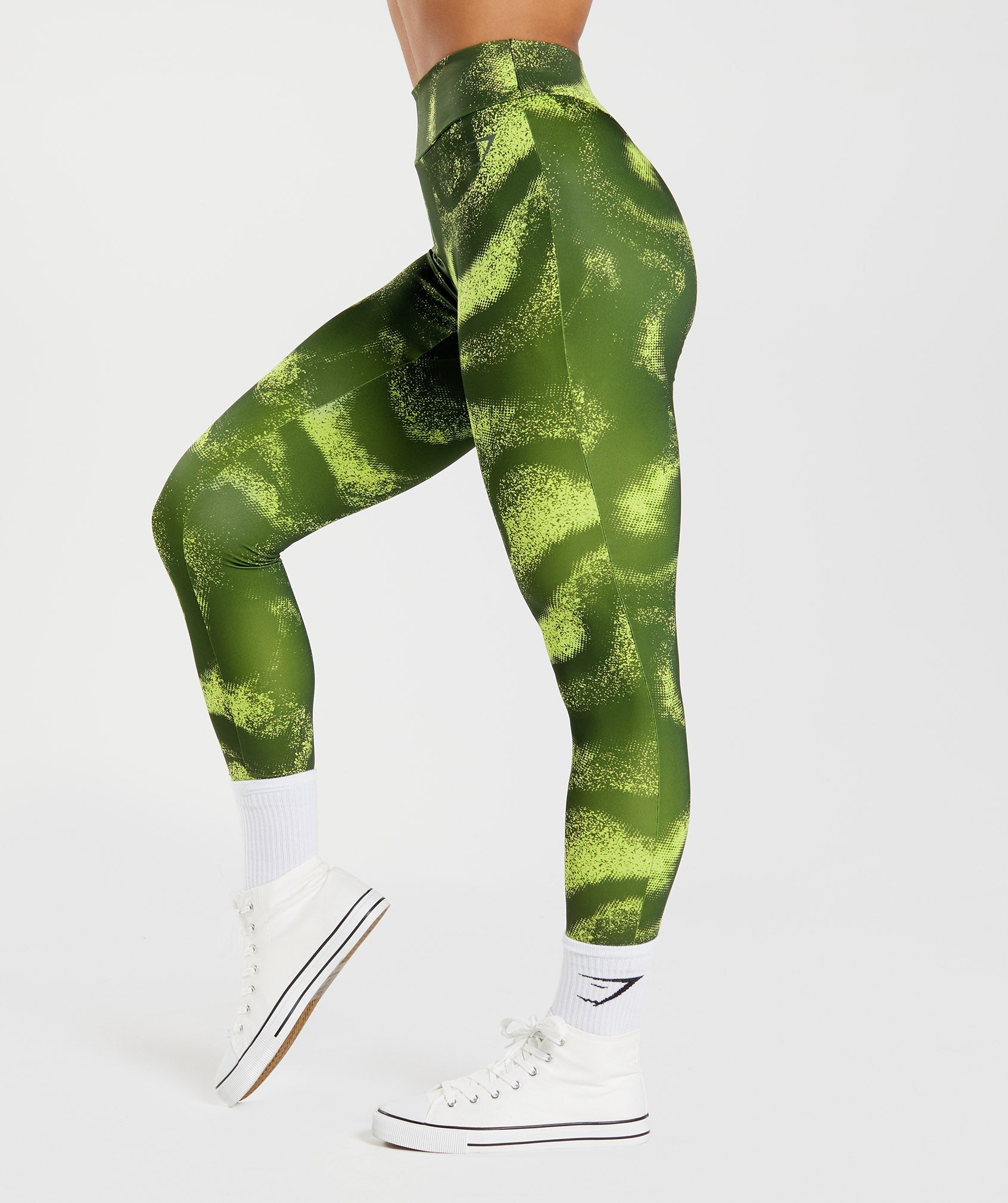 Power Regular Leggings - Moss Olive Print