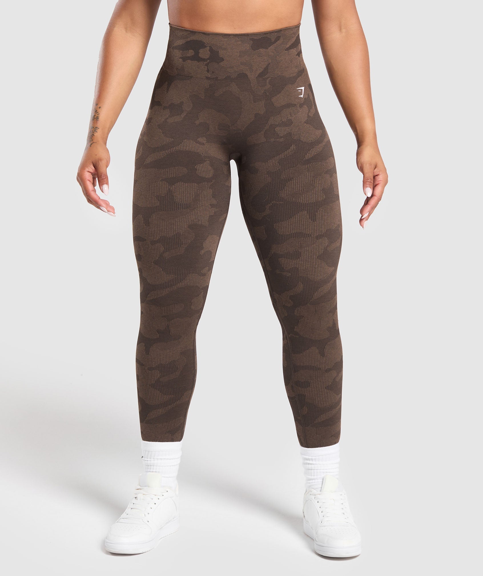 Gymshark Adapt Camo Seamless Leggings - Deep Brown/ Soul Brown