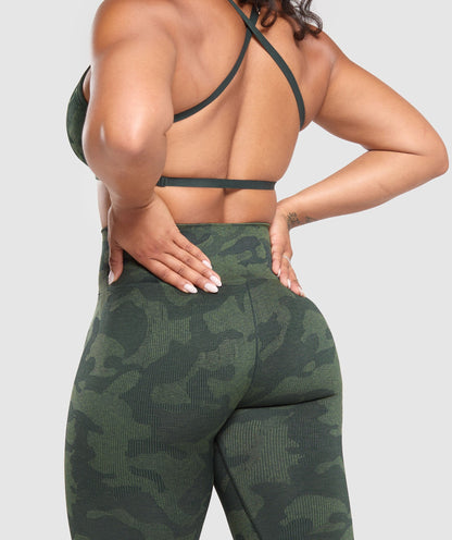 Gymshark Adapt Camo Seamless Leggings - Victory Green/ Force Green