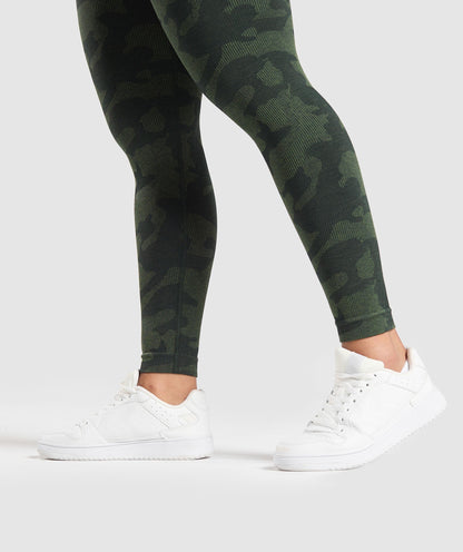Gymshark Adapt Camo Seamless Leggings - Victory Green/ Force Green