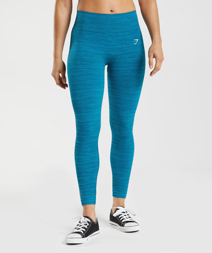 Gymshark Adapt Marl Seamless Leggings - Atlantic Blue/Shark Blue
