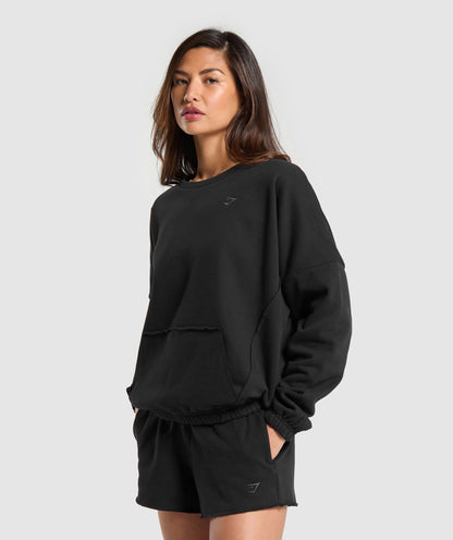 Gymshark Fleece Oversized Sweatshirt - Black
