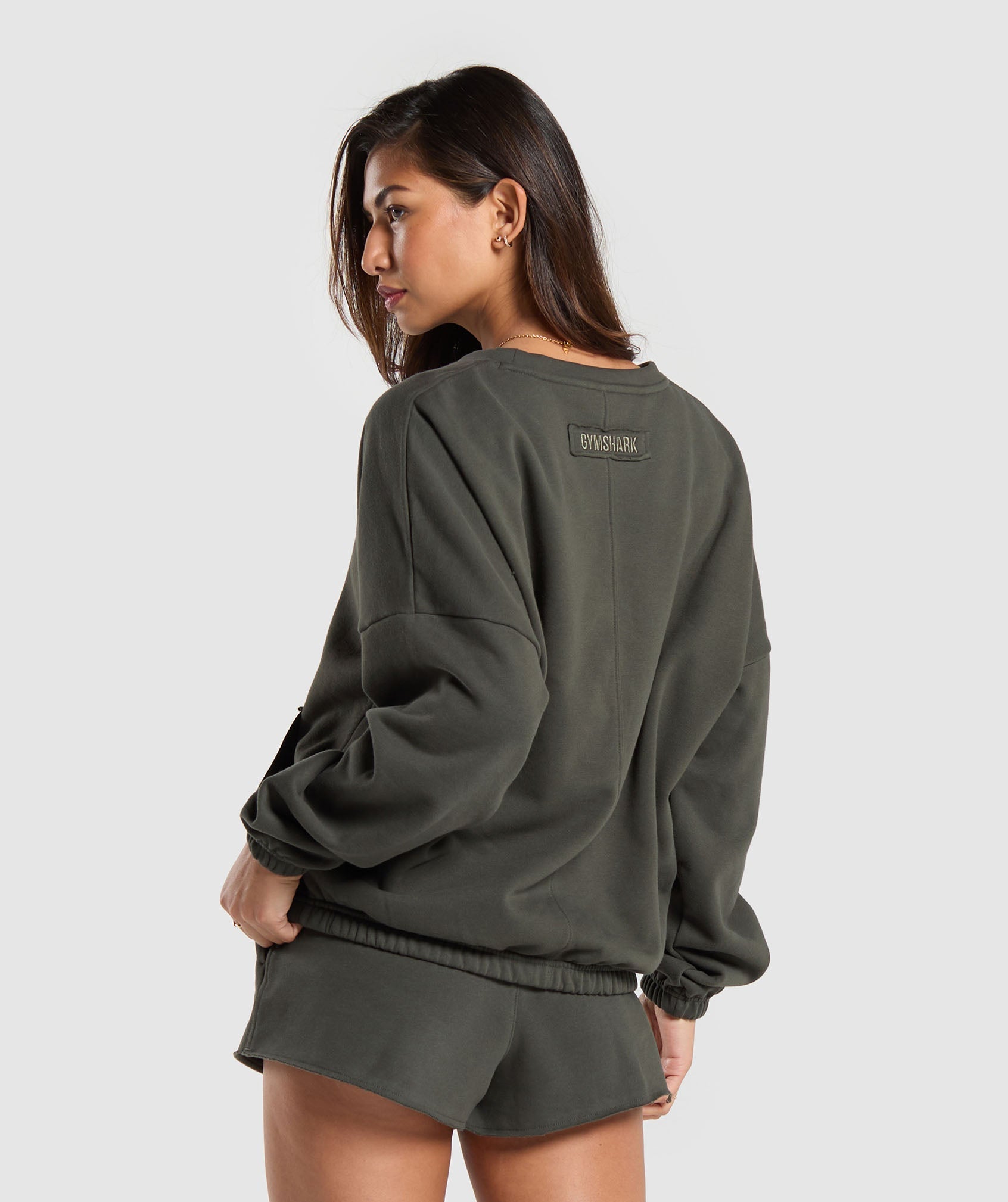 Gymshark Fleece Oversized Sweatshirt - Strength Green