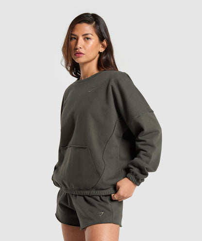 Gymshark Fleece Oversized Sweatshirt - Strength Green