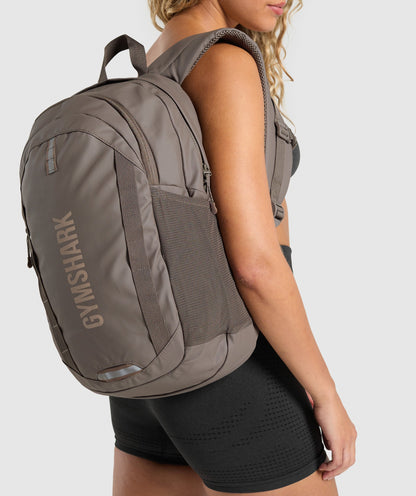 Gymshark Coated Pursuit Backpack - Camo Brown/ Cement Brown