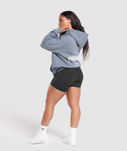 Gymshark British Iron Heavyweight Hoodie - Iron Blue