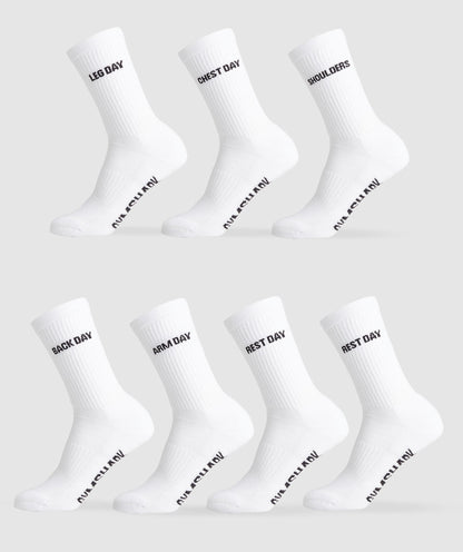 Gymshark Graphic Crew Socks 7PK - White