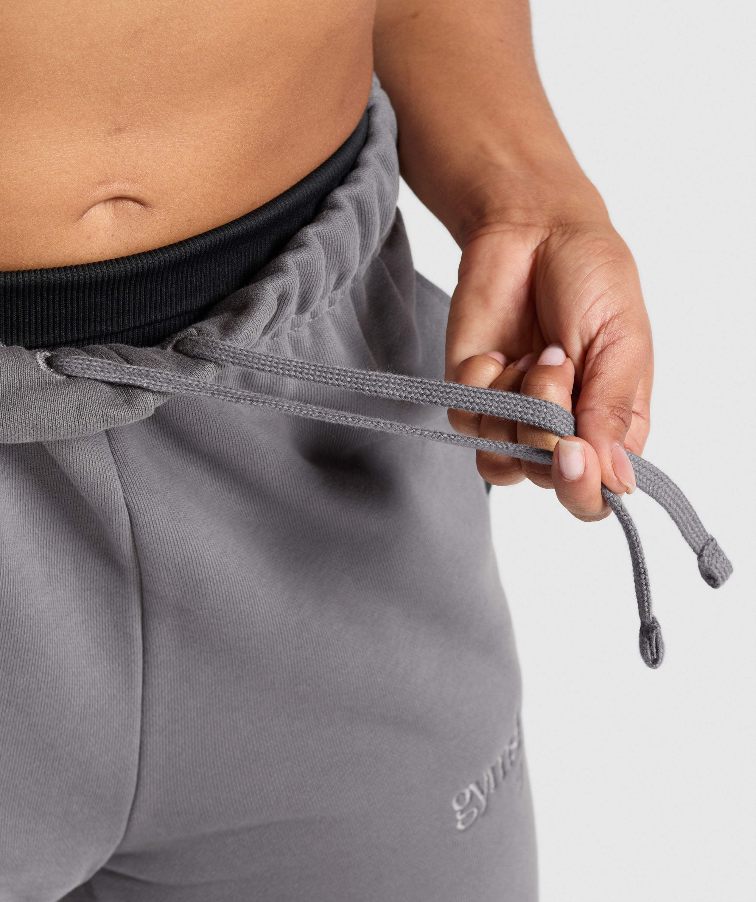 Gymshark Embroidered Gymshark Oversized Jogger - Brushed Grey