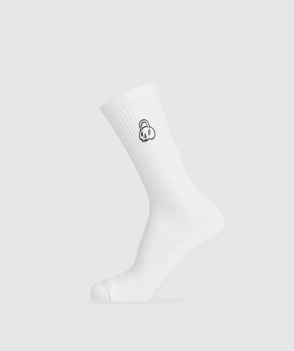 Gymshark Graphic Kettlebell Crew Sock Single - White