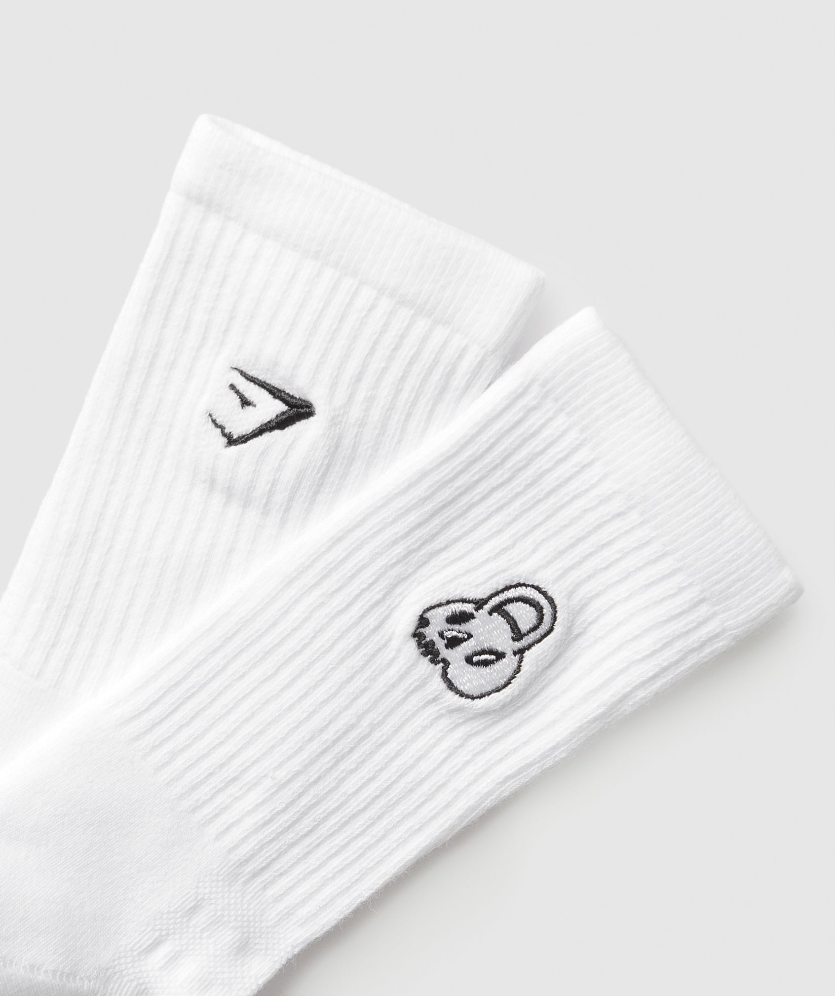 Gymshark Graphic Kettlebell Crew Sock Single - White