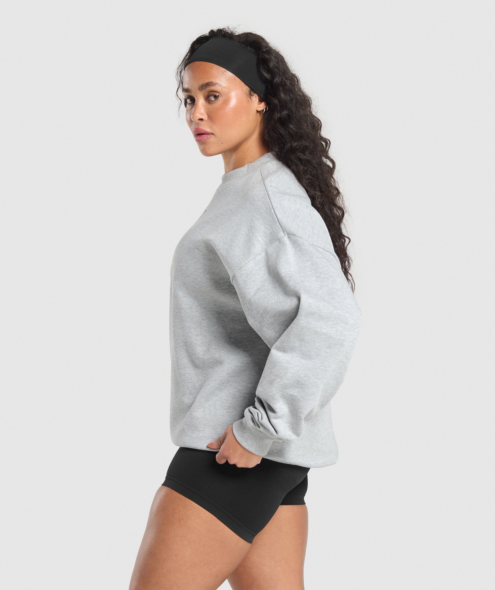 Gymshark Lifting Club Oversized Sweatshirt - Light Grey Core Marl