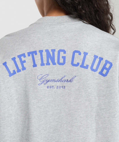 Gymshark Lifting Club Oversized Sweatshirt - Light Grey Core Marl