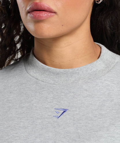 Gymshark Lifting Club Oversized Sweatshirt - Light Grey Core Marl