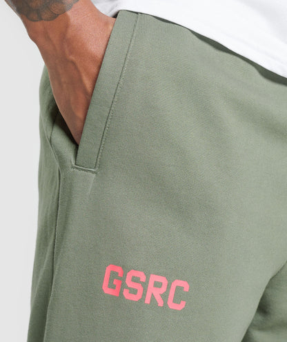 Gymshark Running Graphic Joggers - Unit Green