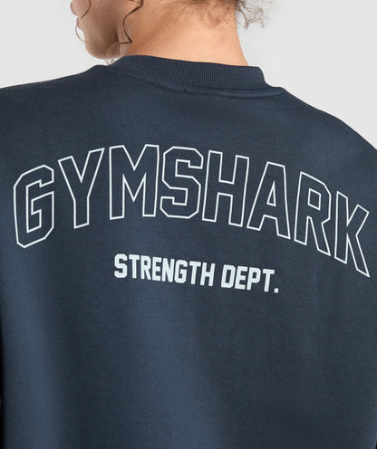 Gymshark Strength Department Brushed Sweatshirt - Heavy Blue