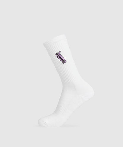 Gymshark Graphic Shaker Crew Sock Single - White