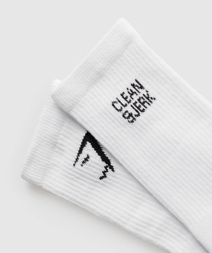 Gymshark Graphic Weightlifting Crew Single - White