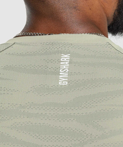 Gymshark Geo Animal Seamless T-Shirt - Chalk Green/Unit Green
