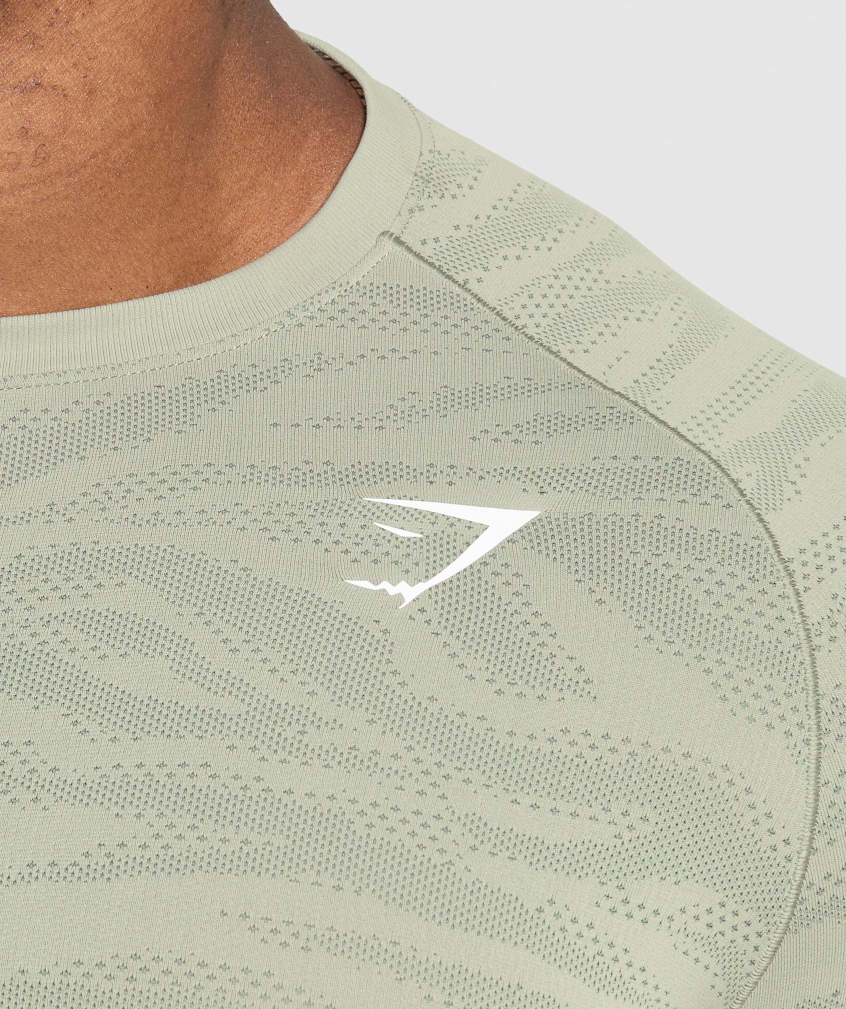 Gymshark Geo Animal Seamless T-Shirt - Chalk Green/Unit Green