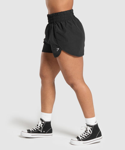 Gymshark Retro Waistband Shorts - Black
