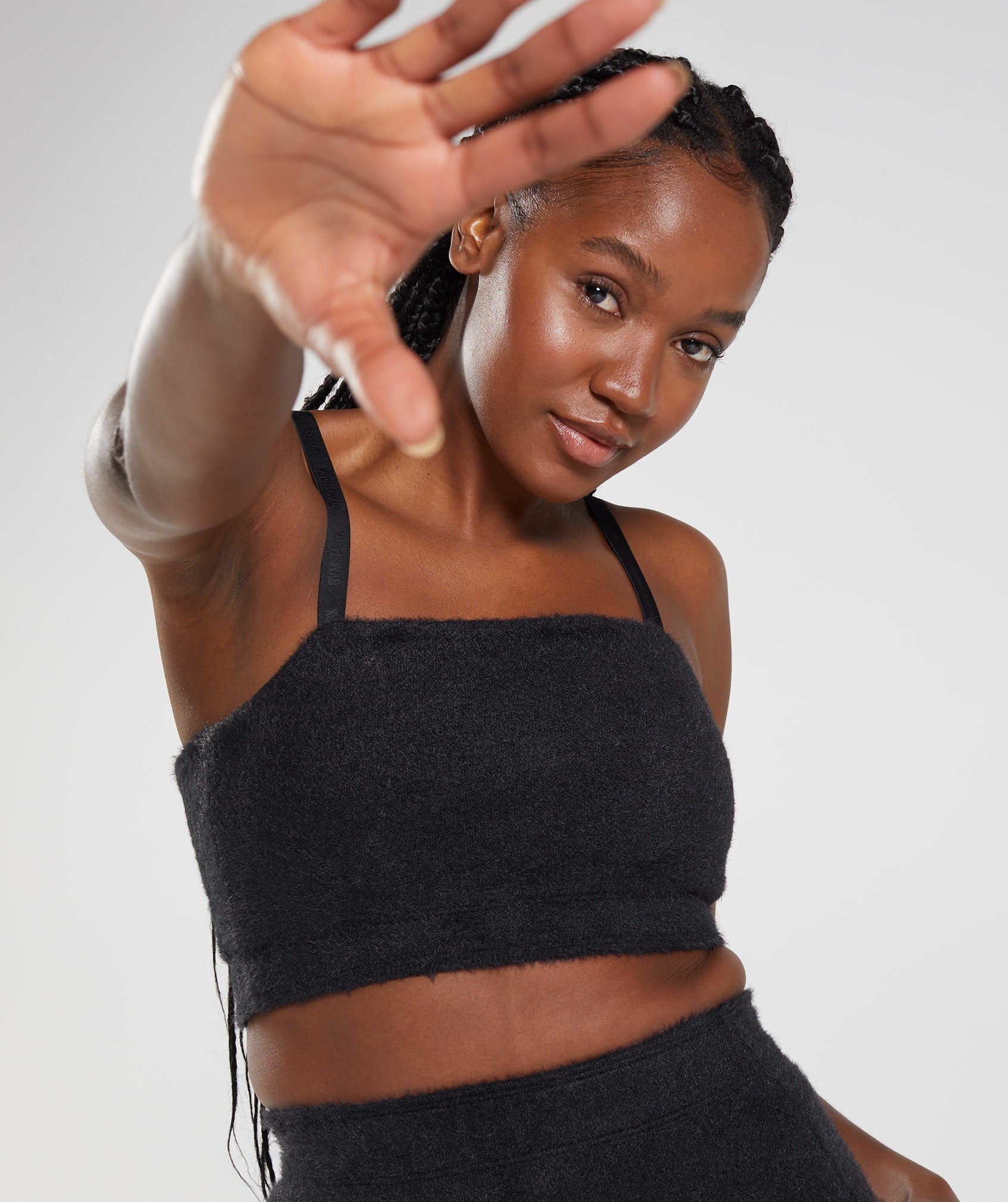 Gymshark Whitney Eyelash Knit Bandeau - Black