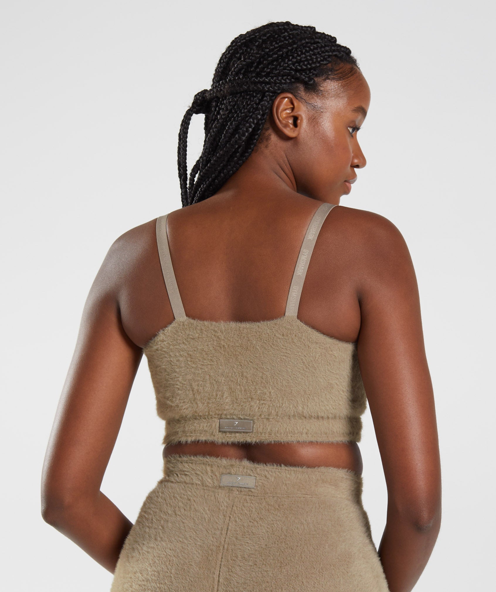 Gymshark Whitney Eyelash Knit Bandeau - Cement Brown