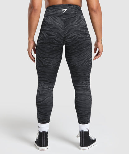 Power Leggings - Asphalt Grey Print
