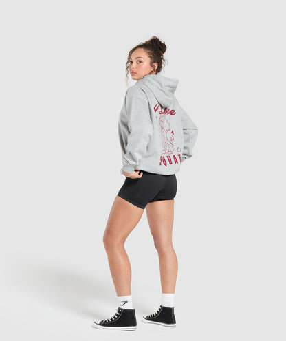 Gymshark I Love Squats Hoodie - Light Grey Core Marl
