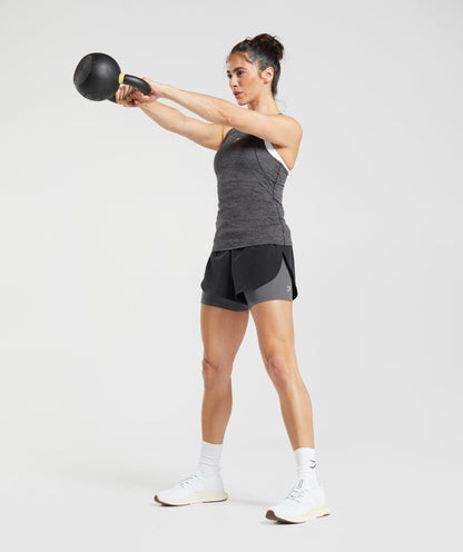 Gymshark Running 2 In 1 Shorts - Black/Silhouette Grey