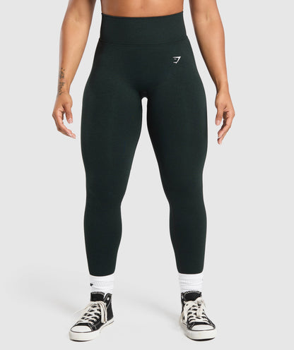 Gymshark Lift Seamless Leggings - Victory Green/Black Marl