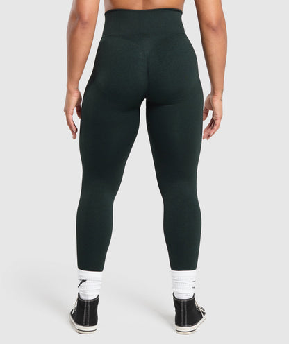 Gymshark Lift Seamless Leggings - Victory Green/Black Marl