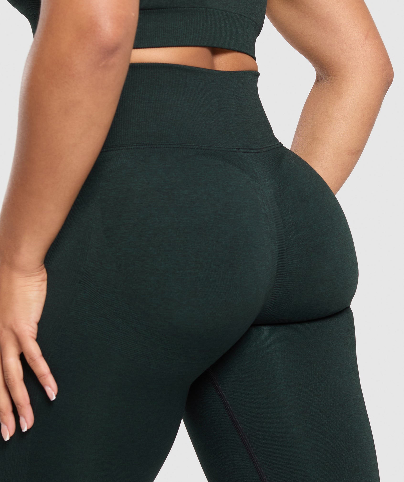 Gymshark Lift Seamless Leggings - Victory Green/Black Marl