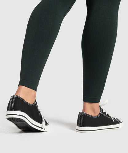 Gymshark Lift Seamless Leggings - Victory Green/Black Marl