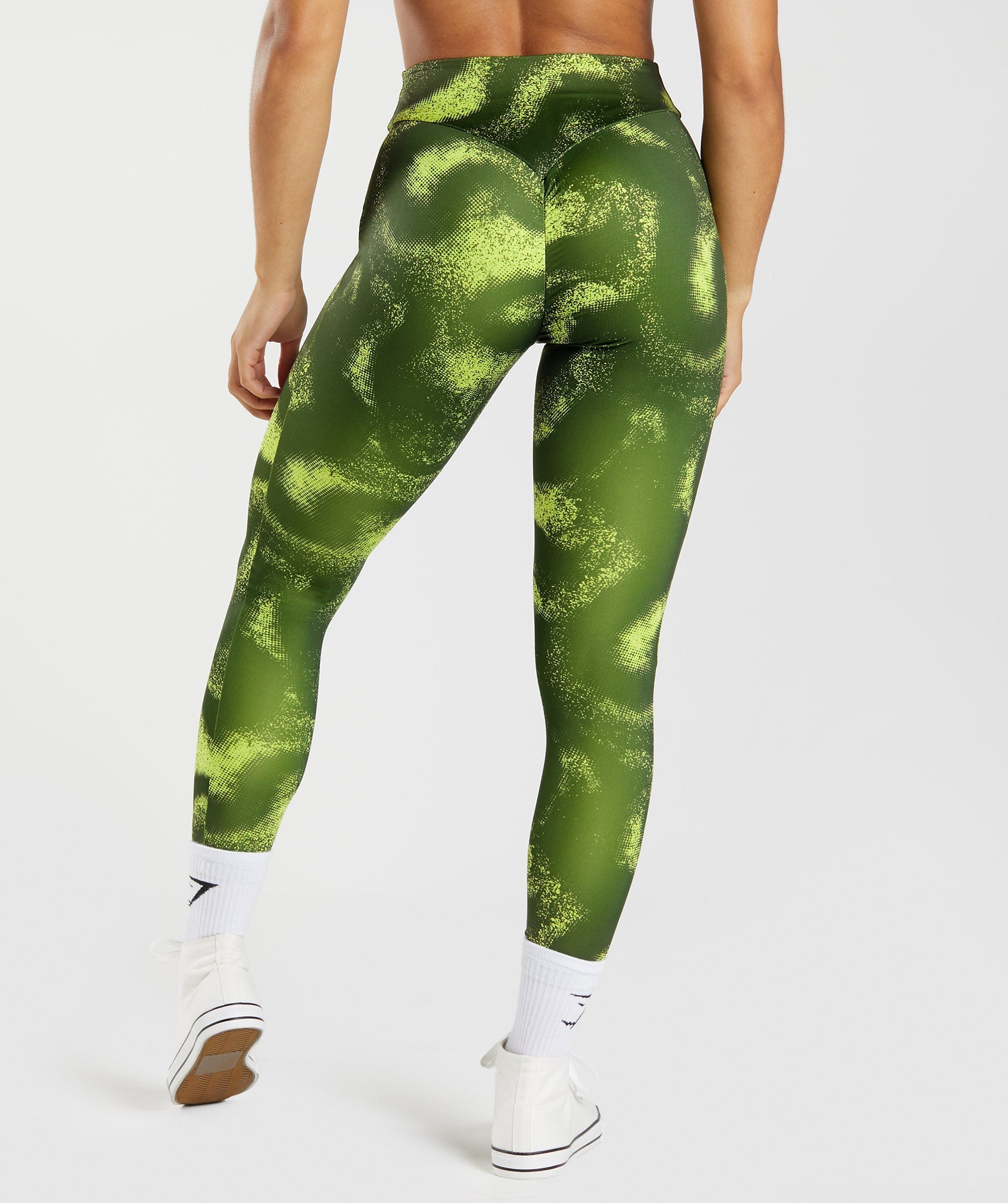 Power Regular Leggings - Moss Olive Print