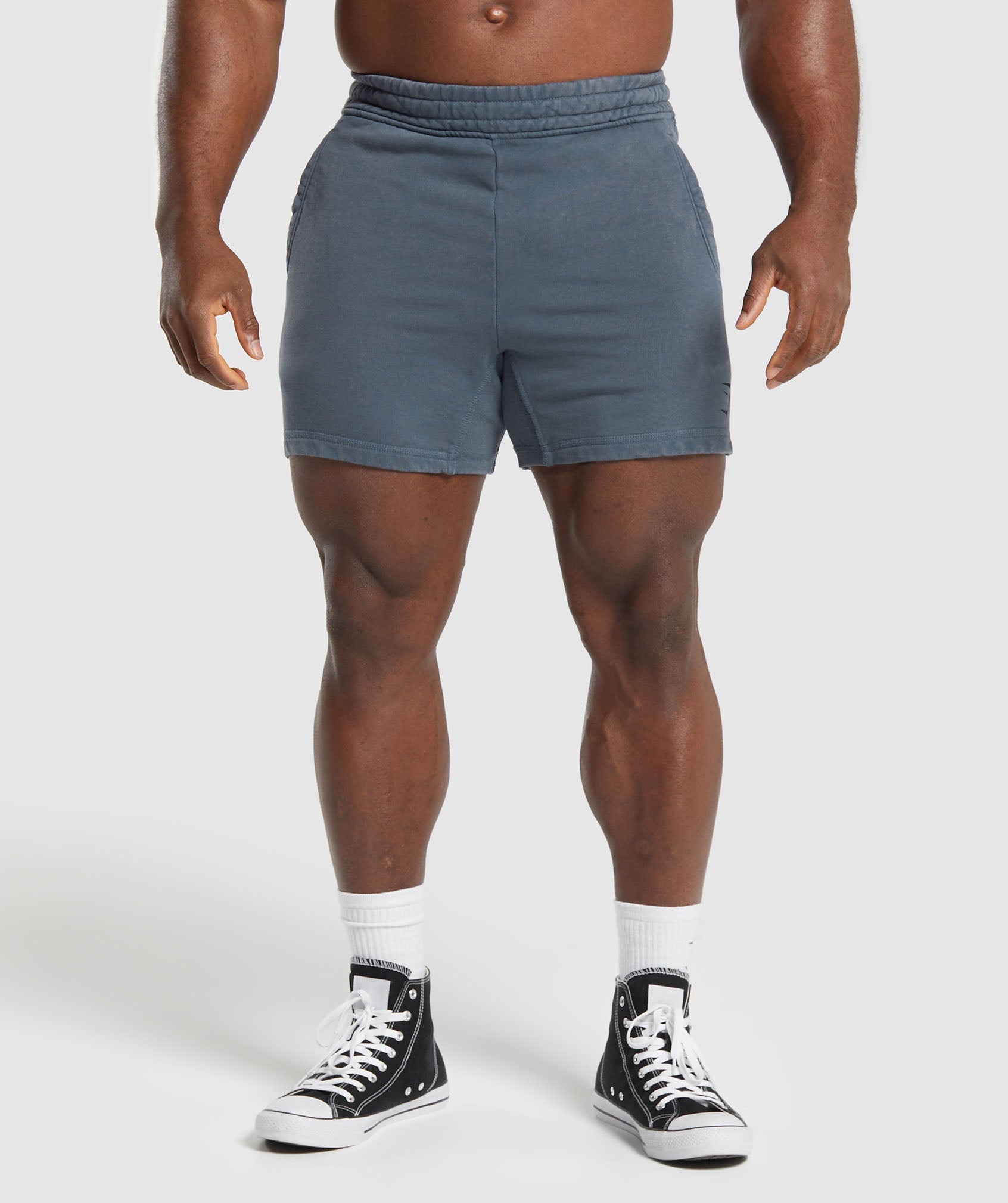 Gymshark Heritage Washed 5" Shorts - Titanium Blue