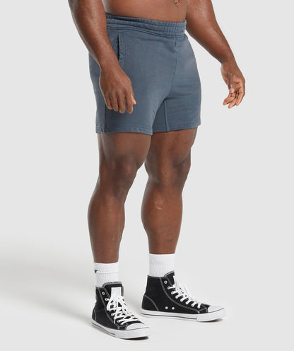 Gymshark Heritage Washed 5" Shorts - Titanium Blue