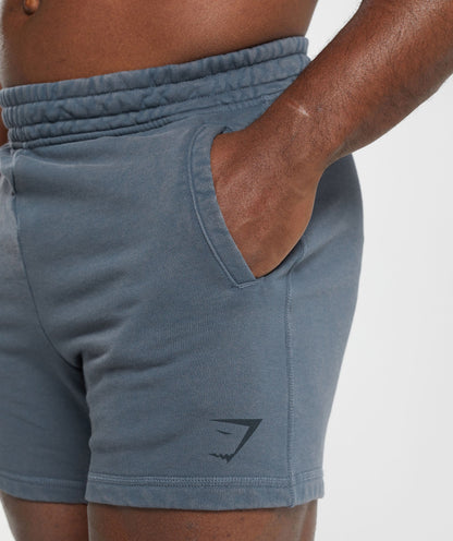 Gymshark Heritage Washed 5" Shorts - Titanium Blue