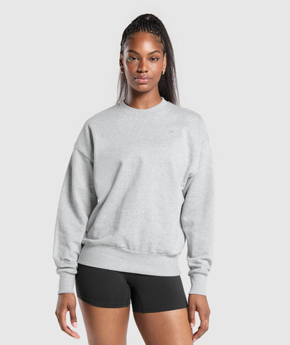 Gymshark Rest Day Sweats Oversized Crew - Light Grey Core Marl