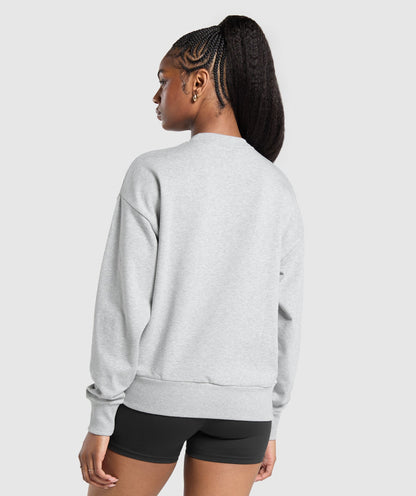 Gymshark Rest Day Sweats Oversized Crew - Light Grey Core Marl